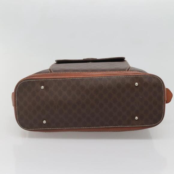 CELINE Macadam Canvas Hand Bag Pvc Leather Brown Gold - Picture 9 of 12